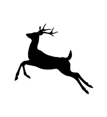 deer vector illustration silhouette black side view