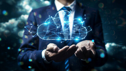 Digital transformation and change management, IoT, big data, business process strategy, cloud computing, customer service, smart industry, AI technology, high-tech, bright