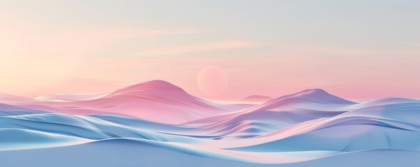 Abstract minimalistic shapes float gracefully across the canvas, creating a serene and meditative atmosphere. Gentle gradients of minimalist rose and minimalist sky blue enhance the minimalist beauty
