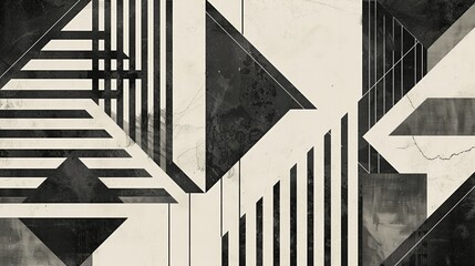 Fototapeta premium Geometric shapes arranged in a minimalist pattern, showcasing clean lines and precise angles. Monochromatic tones of minimalist charcoal and minimalist ivory enhance the minimalist aesthetic of this
