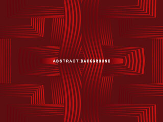 Abstract red glowing geometric lines on dark red background. Modern shiny red circle lines pattern. Futuristic technology concept, perfect for covers, posters, banners, brochures, websites, etc.