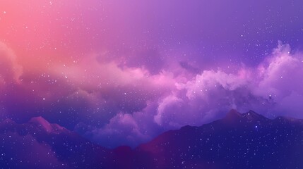 Minimalist illustration featuring abstract minimalist galaxies and minimalist cosmic dust clouds. Soft gradients of minimalist intergalactic purple and minimalist nebula pink create a gentle and