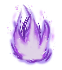 Purple flame with bright flashes illustration