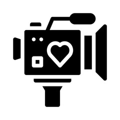 video camera glyph icon