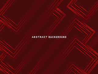 Abstract red glowing geometric lines on dark red background. Modern shiny red circle lines pattern. Futuristic technology concept, perfect for covers, posters, banners, brochures, websites, etc.