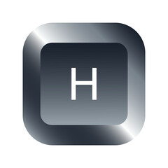 QWERTY button on laptop. Vector. H-letter keyboard with a simple editable design.
