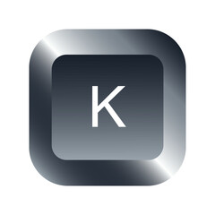 QWERTY button on laptop. Vector. K-letter keyboard with a simple editable design.