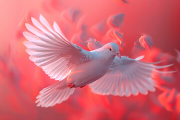 Fototapeta premium white dove flying