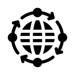 global network glyph icon