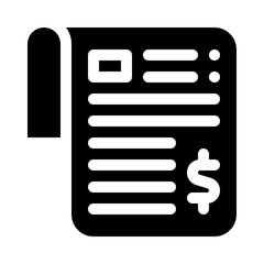 Obraz premium invoice glyph icon