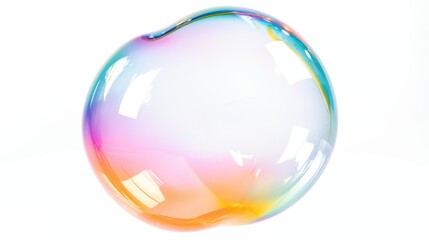 Colorful Iridescent Bubble with Reflective Surface