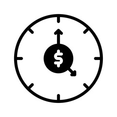 clock dollar icon or logo illustration outline style. Icons ecommerce.