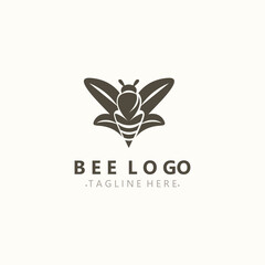 Bee logo animal design. your business honey production template design
