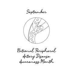 line art of National Peripheral Artery Disease Awareness Month good for National Peripheral Artery Disease Awareness Month celebrate. line art.