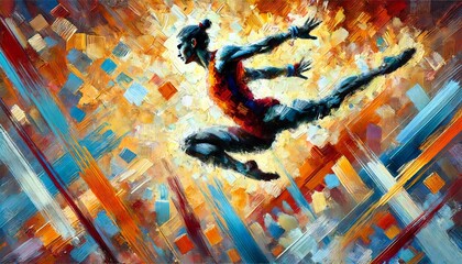 Abstract Painting Gymnastics Athlete