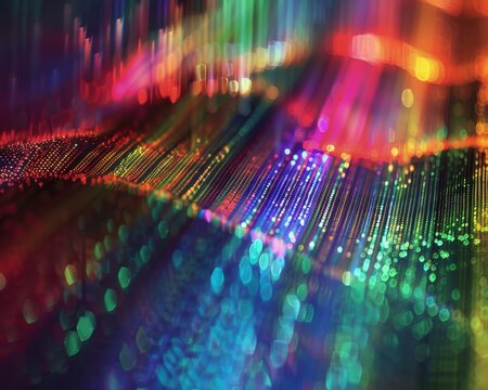 Vibrant and colorful spectroscopic data visualization, illustrating scientific analysis and research in a dynamic and abstract manner