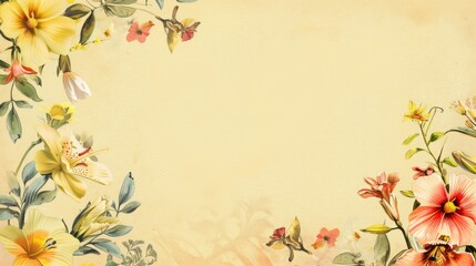 Light yellow background with abstract frames