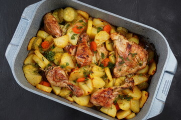 Roasted potato and carrot with lemon, garlic, spicy dressing
