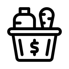 grocery bag line icon