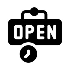 opening hours glyph icon