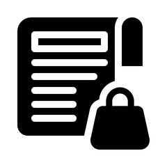shopping list glyph icon