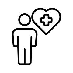 caring person icon line vector design illustration template in trendy style