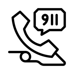 911 line icon