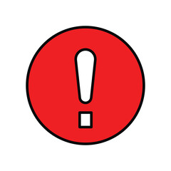 exclamation icon vector template design flat and simple