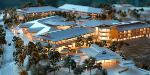 architectural model of vacation resort 