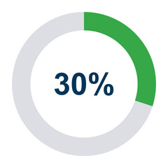 Information round diagram 30 percent icon, infographic graphic pie design, marketing vector illustration