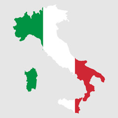 Italy map symbol shape, travel web flat concept icon web vector illustration