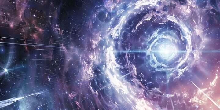 Fototapeta Colorful dimensional universe concept