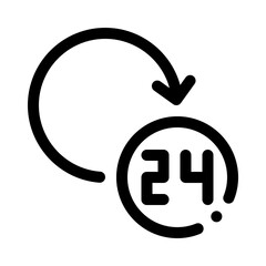 24 hours line icon