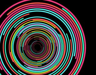 背景イラスト・サイバー幾何学　カラフル　円　2