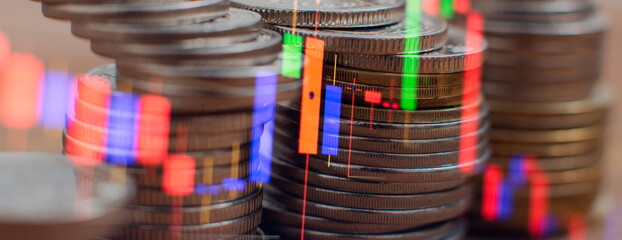 Business success and growth concept.Stock market business graph chart on digital screen.