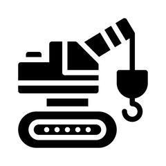 crane truck glyph icon