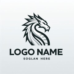 Obraz premium Futuristic Dragon Logo: Power and Innovation in Design