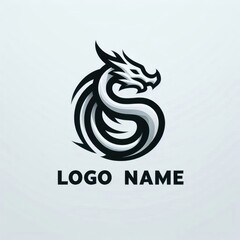 Obraz premium Futuristic Dragon Logo: Power and Innovation in Design