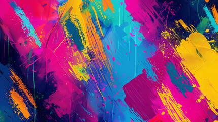 Abstract trendy pop art colorful paint brush pattern background