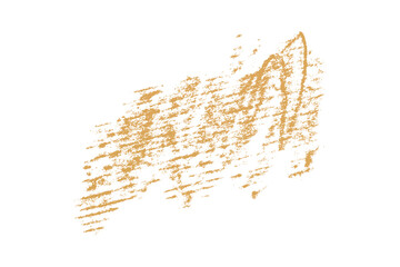 Orange pencil strokes isolated on transparent background
