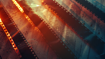 Obraz premium Background of retro film overly, image with scratch, dust and light leaks