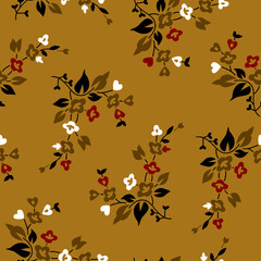 Seamless floral illustration features intricate patterns and bold colors, perfect for enhancing digital and print designs. Ideal for use in textiles, wallpapers, packaging, and branding materials etc.