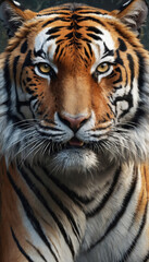 Fototapeta premium Fantasy Illustration of a wild animal tiger. Digital art style wallpaper background.