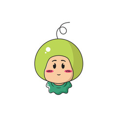 vector illustration of a child character wearing a melon costume
