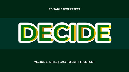 Editable custom 3D bold text effect template