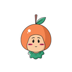 vector illustration of a child character wearing an orange fruit costume