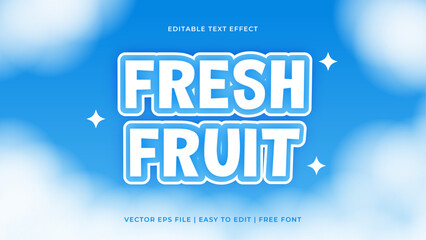 Editable text effects template design with fruits theme and cheerful colors