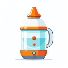 A baby bottle warmer clipart, appliance element, white, isolated on white background