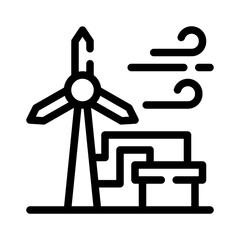 wind energy line icon