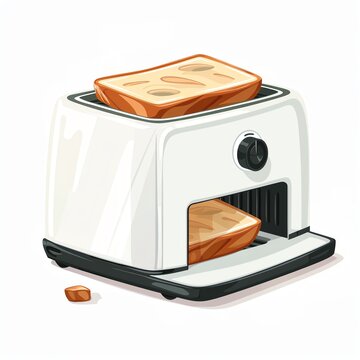 recommend clip art: A bread toaster clipart, appliance element, vector illustration, white, isolated on white background